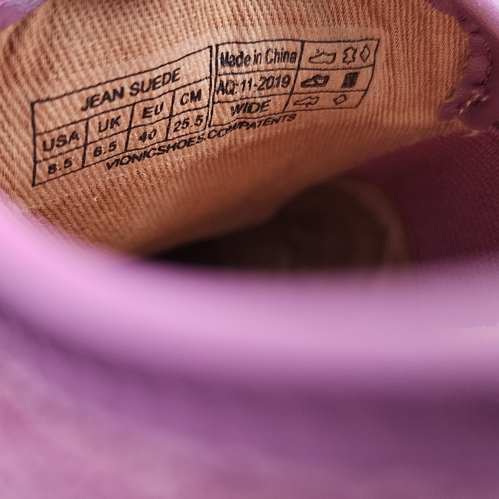 Vionic Jean Suede Slip On Sneakers Sz 8.5 Purple Casual Comfort Shoes - Picture 8 of 12